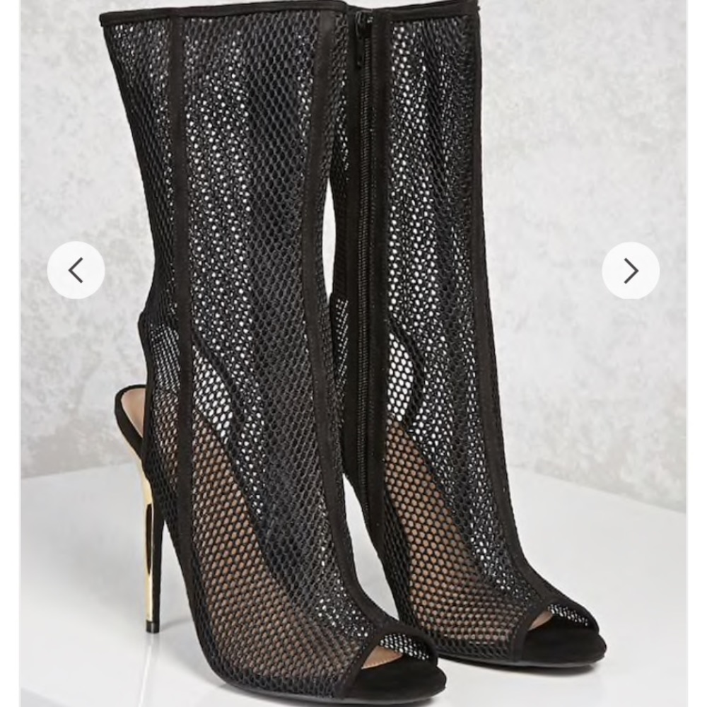 Mesh Knit Stiletto Boots